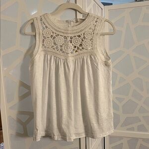 Boden Cream Crochet Lace Sleeveless Blouse